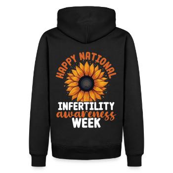 Awareness of Infertility IVF Fertilization - Men’s Premium Organic Hoodie - black - Back - Nico (187cm)