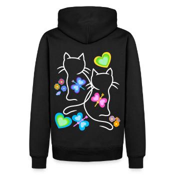 Enfants, Chats, Chats, Chatons, Tout-petits, Bébé - Sweat à capuche Premium bio Homme - noir - Dos - Nico (187cm)