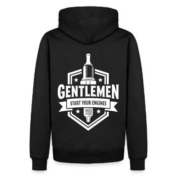 Messieurs, démarrez vos moteurs Sport automobile - Sweat à capuche Premium bio Homme - noir - Dos - Nico (187cm)