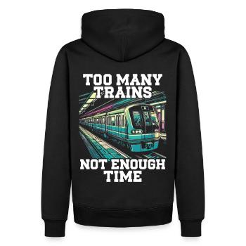 Zugfahrer Lokführer Zugliebhaber Bahnhof - Männer Premium Bio Hoodie - Schwarz - Hinten - Nico (187cm)