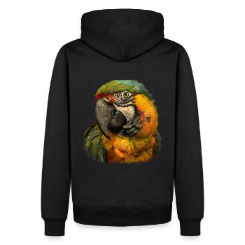Realistischer Papagei Vintage Grunge Ästhetische - Männer Premium Bio Hoodie - Schwarz - Hinten - Nico (187cm)