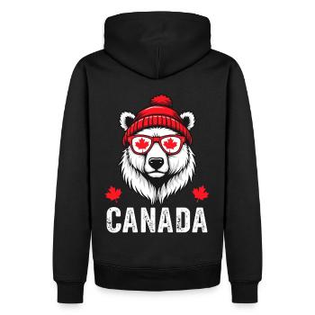 Ours du Canada avec chapeau et style érable - Sweat à capuche Premium bio Homme - noir - Dos - Nico (187cm)