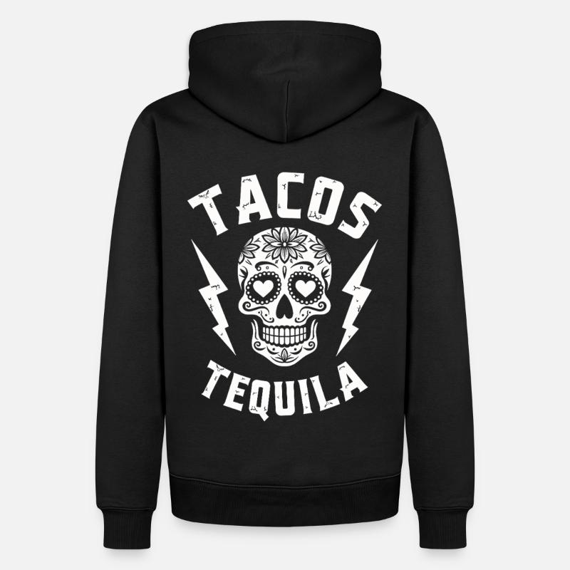 Tacos Tequila & Skull Vibes - Sweat à capuche Premium bio Homme - noir