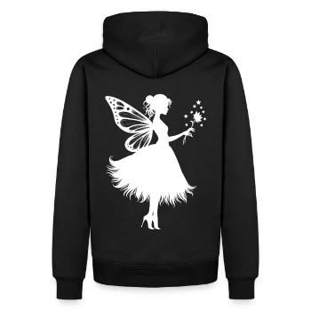 Zauberhafte Fee mit Blume - Männer Premium Bio Hoodie - Schwarz - Hinten - Nico (187cm)