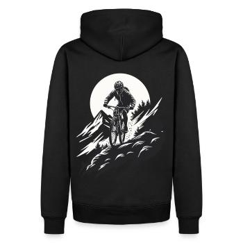 Aventure en VTT dans la nature - Sweat à capuche Premium bio Homme - noir - Dos - Nico (187cm)