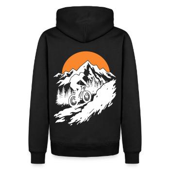 Aventure en VTT dans la nature - Sweat à capuche Premium bio Homme - noir - Dos - Nico (187cm)