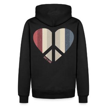 Peace Heart (Love Two Edition) - Sweat à capuche Premium bio Homme - noir - Dos - Nico (187cm)
