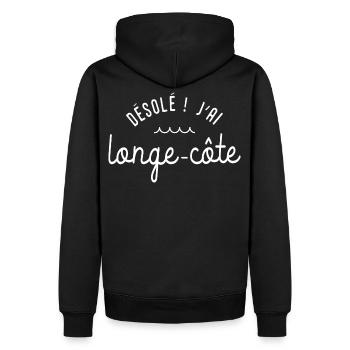 désolé j'ai longe-côte cadeau drôle homme marche - Sweat à capuche Premium bio Homme - noir - Dos - Nico (187cm)
