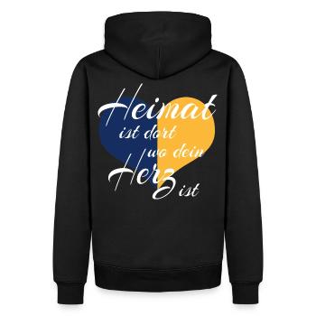 Heimat ist dort wo dein Herz ist - Oberlausitz - Männer Premium Bio Hoodie - Schwarz - Hinten - Nico (187cm)