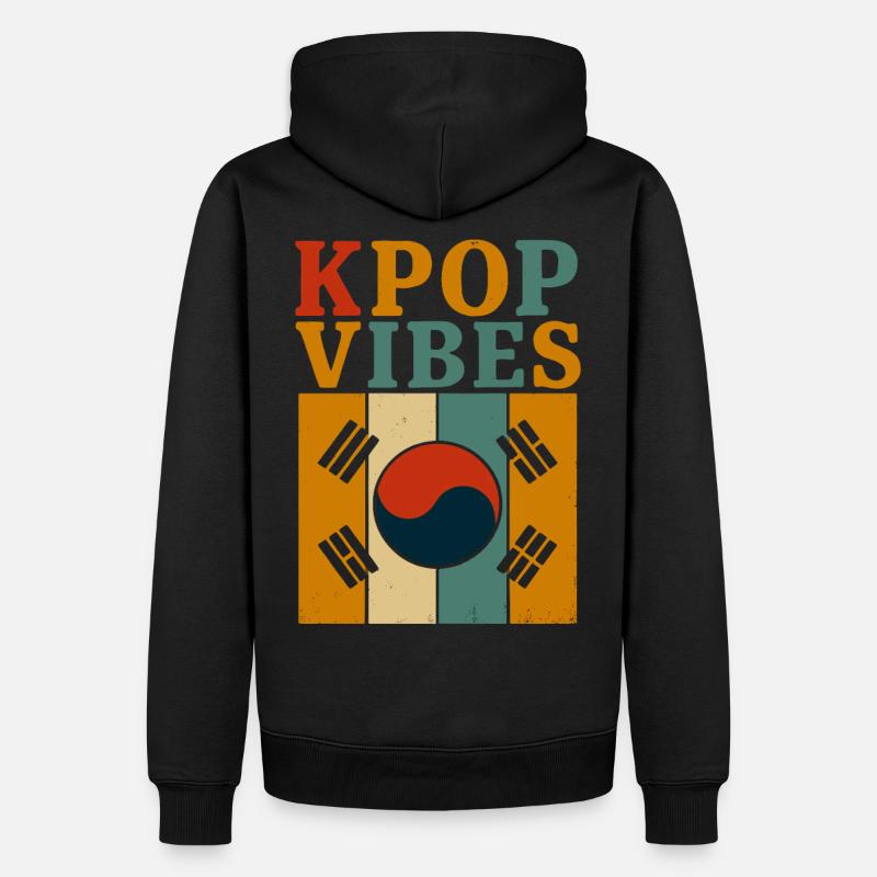 KPOP Vibes Rétro - Sweat à capuche Premium bio Homme - noir