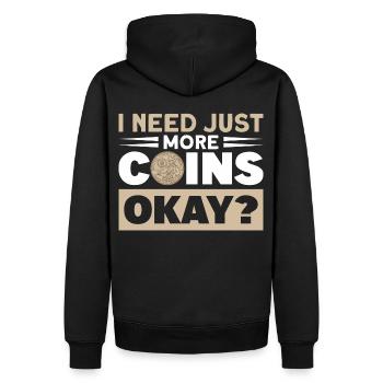 Coin Collector Numismatics Coin Collecting Coin Collection - Men’s Premium Organic Hoodie - black - Back - Nico (187cm)