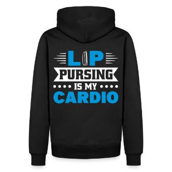 Harmoniciste Harmoniciste Orgue à bouche - Sweat à capuche Premium bio Homme - noir - Dos - Nico (187cm)