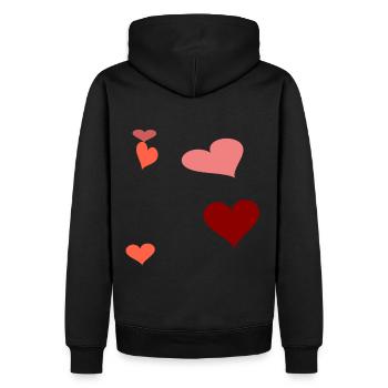 Heart Heart Warm Gift Idea Birthday - Men’s Premium Organic Hoodie - black - Back - Nico (187cm)