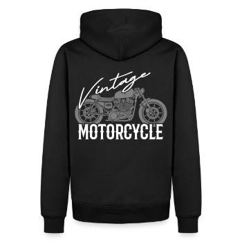 Moto d’époque - Sweat à capuche Premium bio Homme - noir - Dos - Nico (187cm)