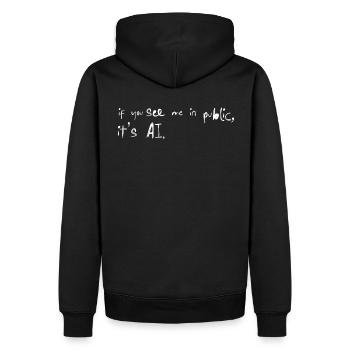 Si vous me voyez, c’est la tendance des mèmes IA qui dit - Sweat à capuche Premium bio Homme - noir - Dos - Nico (187cm)