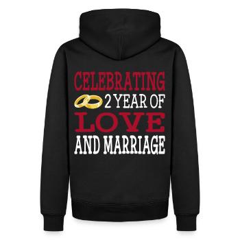 2 ans marié deuxième cadeau d'anniversaire de mariage - Sweat à capuche Premium bio Homme - noir - Dos - Nico (187cm)