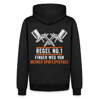 Fahrzeuglackierer Lackiererei Lackierer - Männer Premium Bio Hoodie - Schwarz - Hinten - Nico (187cm)