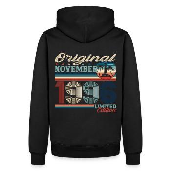 Original November 1996 26th Birthday Gift - Men’s Premium Organic Hoodie - black - Back - Nico (187cm)