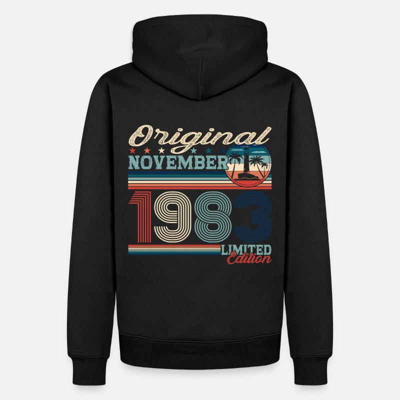 Original November 1983 39. Geburtstag Geschenk - Männer Premium Bio Hoodie - Schwarz