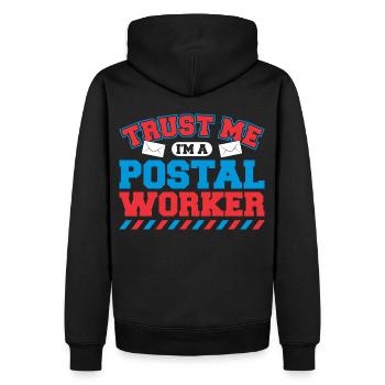 Postbote Briefträger Brief Paketdienst Geschenk - Männer Premium Bio Hoodie - Schwarz - Hinten - Nico (187cm)