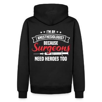 Anesthesie Technicien en anesthésie Anesthésiste Anesthésiste - Sweat à capuche Premium bio Homme - noir - Dos - Nico (187cm)