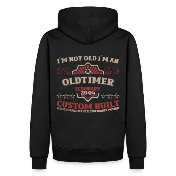 20. Geburtstag Oldtimer Februar Jahrgang 2004 - Männer Premium Bio Hoodie - Schwarz - Hinten - Nico (187cm)