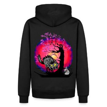 Halloween Cat Cats Mouse Mice - Men’s Premium Organic Hoodie - black - Back - Nico (187cm)