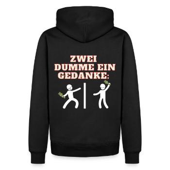 Zwei Dumme - Männer Premium Bio Hoodie - Schwarz - Hinten - Nico (187cm)