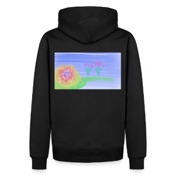 Motiv der Blume - Männer Premium Bio Hoodie - Schwarz - Hinten - Nico (187cm)