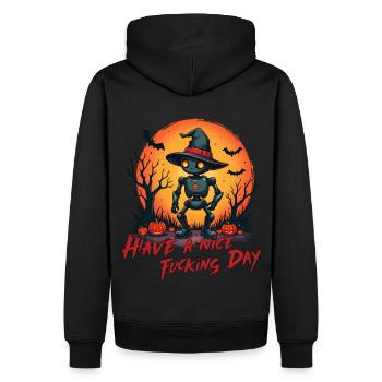 Have a Nice Fucking Day - Männer Premium Bio Hoodie - Schwarz - Hinten - Nico (187cm)