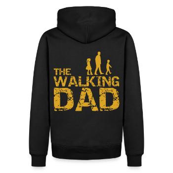Le papa qui marche - Sweat à capuche Premium bio Homme - noir - Dos - Nico (187cm)