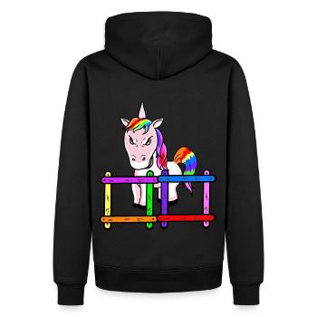 Pour les enfants licorne sinistre émotion sentiments de colère - Sweat à capuche Premium bio Homme - noir - Dos - Nico (187cm)