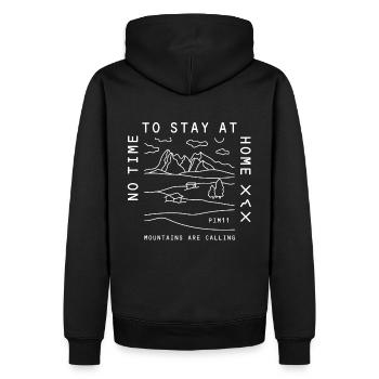 Les montagnes appellent (blanc) - Sweat à capuche Premium bio Homme - noir - Dos - Nico (187cm)