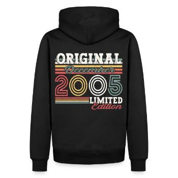 December Year 2005 17th birthday gift - Men’s Premium Organic Hoodie - black - Back - Nico (187cm)