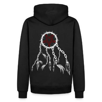 Pentagram Alb Dream Catcher - Men’s Premium Organic Hoodie - black - Back - Nico (187cm)