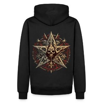 Pentagramme Mal - Sweat à capuche Premium bio Homme - noir - Dos - Nico (187cm)