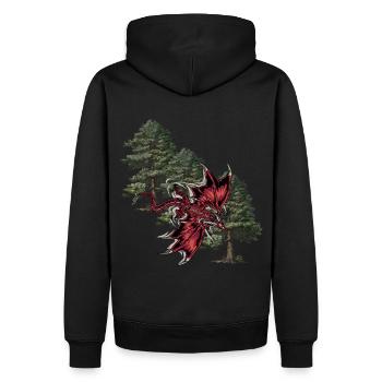 Animal mythique dragon fable dragon personnage de conte de fées dino - Sweat à capuche Premium bio Homme - noir - Dos - Nico (187cm)