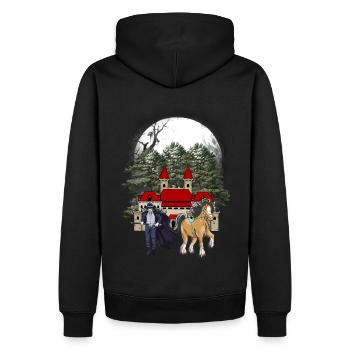 Conte de fées Fantasy Médiéval Chevalier Forteresse Château - Sweat à capuche Premium bio Homme - noir - Dos - Nico (187cm)