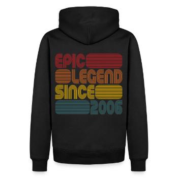 Légende épique depuis 2006 cadeau du 15e anniversaire - Sweat à capuche Premium bio Homme - noir - Dos - Nico (187cm)