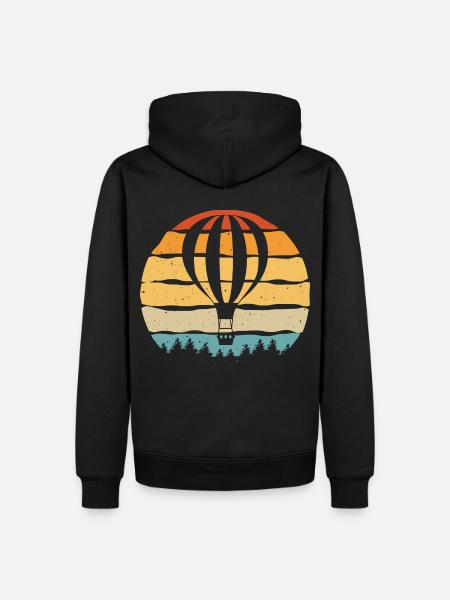 Montgolfière Retro Ballons Ballons - Sweat à capuche Premium bio Homme - noir