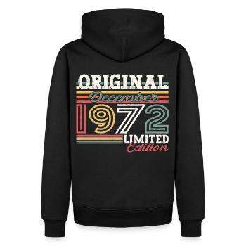 Décembre Né en 1972 Cadeau du 50e anniversaire - Sweat à capuche Premium bio Homme - noir - Dos - Nico (187cm)