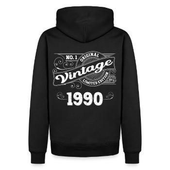 Né en 1990 33ème anniversaire Cadeau homme / femme - Sweat à capuche Premium bio Homme - noir - Dos - Nico (187cm)