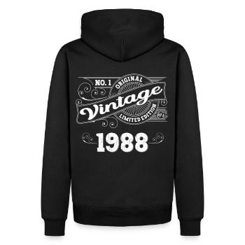 Né en 1988 35ème anniversaire Cadeau homme / femme - Sweat à capuche Premium bio Homme - noir - Dos - Nico (187cm)