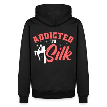 Soie aérienne / Yoga aérien / Acrobaties aériennes - Sweat à capuche Premium bio Homme - noir - Dos - Nico (187cm)