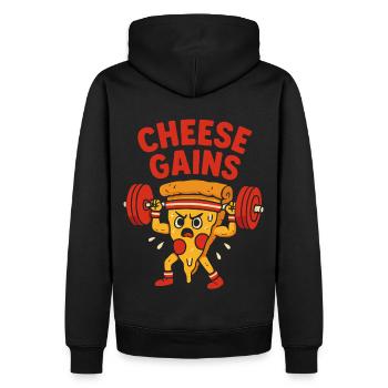 Käsig, kräftig, krass - Männer Premium Bio Hoodie - Schwarz - Hinten - Nico (187cm)