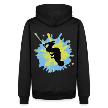 Backflip splash - Sweat à capuche Premium bio Homme - noir - Dos - Nico (187cm)
