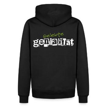 Gelebte Genialität Wissenschaft Erfinder Gewinner - Männer Premium Bio Hoodie - Schwarz - Hinten - Nico (187cm)