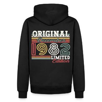 Décembre Né en 1982 Cadeau de 40e anniversaire - Sweat à capuche Premium bio Homme - noir - Dos - Nico (187cm)