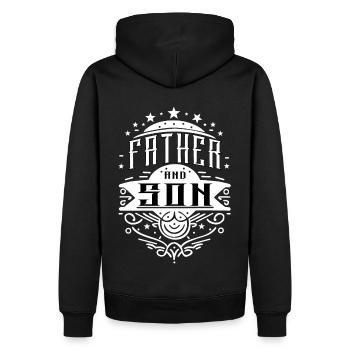 Vater und Sohn Familie Liebe Geschenk Papa Dad - Männer Premium Bio Hoodie - Schwarz - Hinten - Nico (187cm)