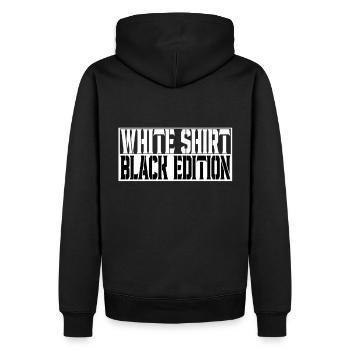 White Shirt Black Edition Spruch Trend Modern - Männer Premium Bio Hoodie - Schwarz - Hinten - Nico (187cm)